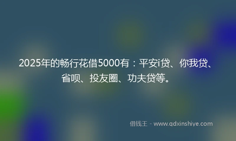2025年的畅行花借5000有：平安i贷、你我贷、省呗、投友圈、功夫贷等。