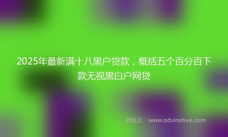 2025年最新满十八黑户贷款，概括五个百分百下款无视黑白户网贷