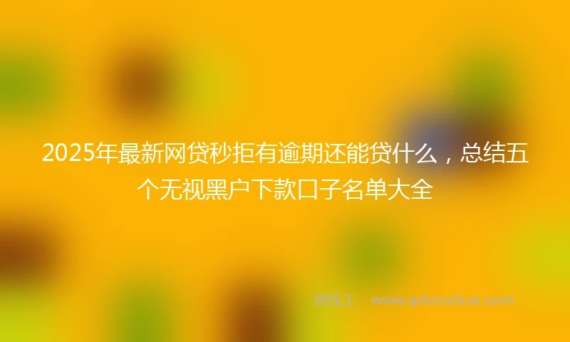 2025年最新网贷秒拒有逾期还能贷什么，总结五个无视黑户下款口子名单大全