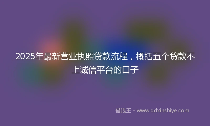 2025年最新营业执照贷款流程，概括五个贷款不上诚信平台的口子