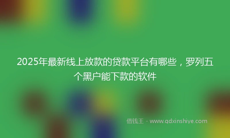 2025年最新线上放款的贷款平台有哪些，罗列五个黑户能下款的软件