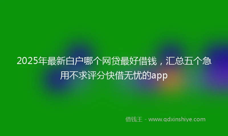 2025年最新白户哪个网贷最好借钱,汇总五个急用不求评分快借无忧的app