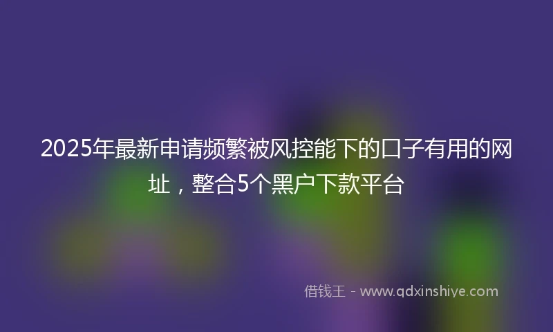 2025年最新申请频繁被风控能下的口子有用的网址，整合5个黑户下款平台