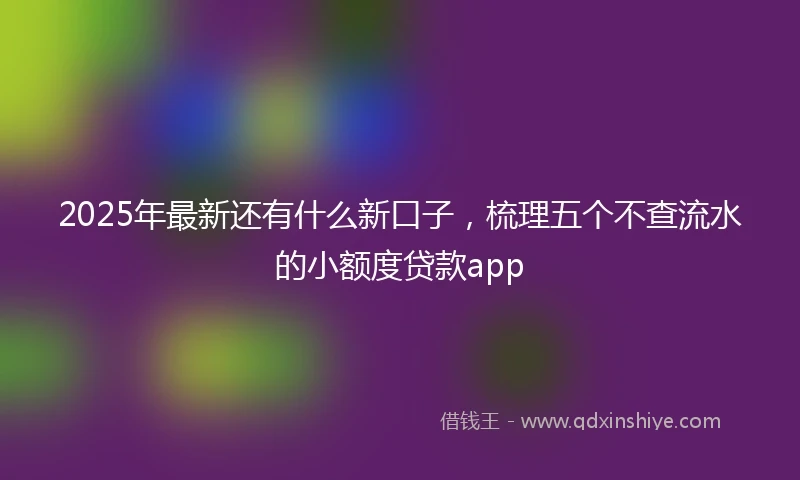 2025年最新还有什么新口子,梳理五个不查流水的小额度贷款app