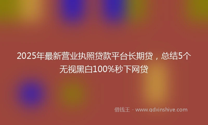 2025年最新营业执照贷款平台长期贷，总结5个无视黑白100%秒下网贷