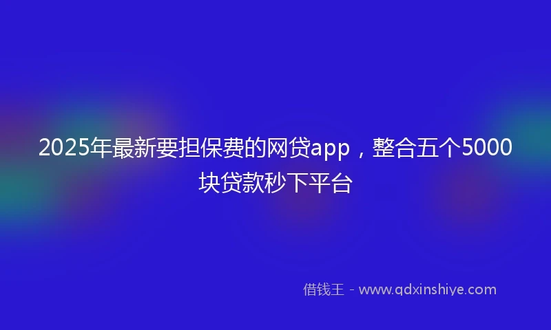 2025年最新要担保费的网贷app,整合五个5000块贷款秒下平台