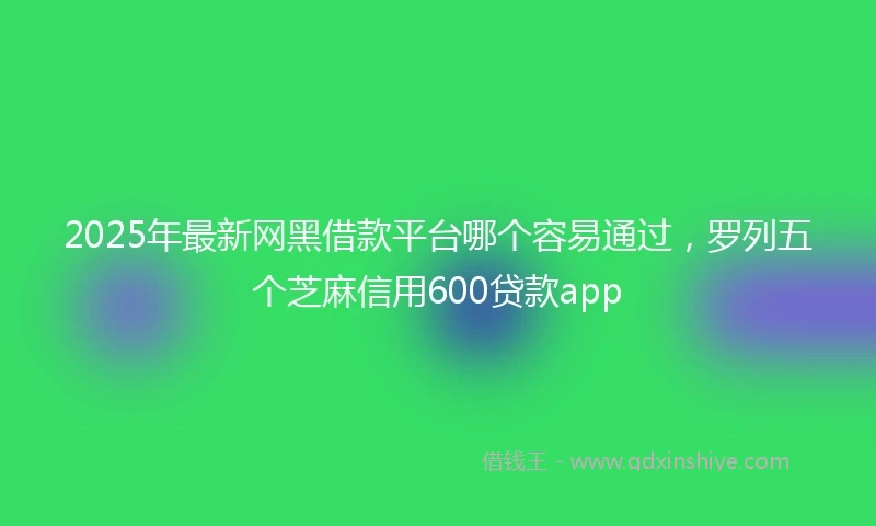 2025年最新网黑借款平台哪个容易通过，罗列五个芝麻信用600贷款app