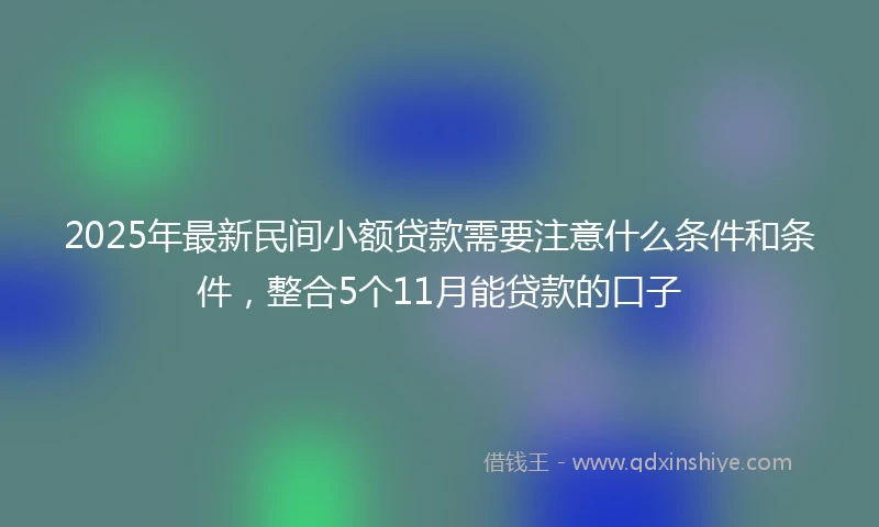 2025年最新民间小额贷款需要注意什么条件和条件，整合5个11月能贷款的口子