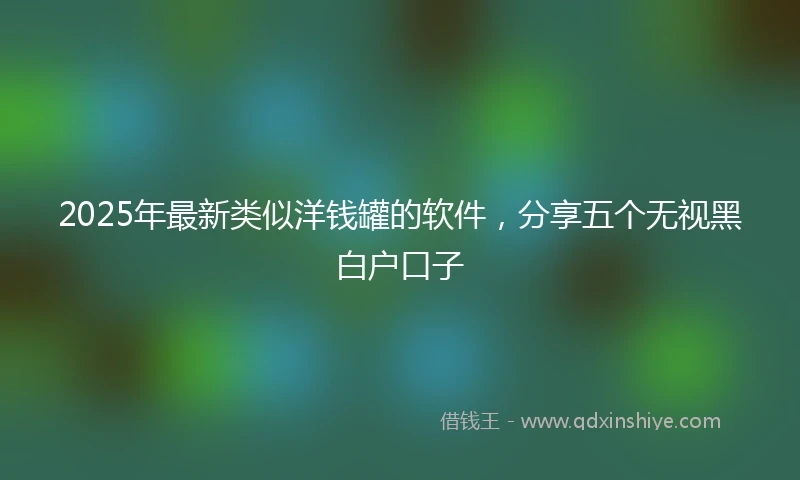 2025年最新类似洋钱罐的软件，分享五个无视黑白户口子