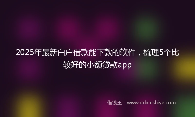 2025年最新白户借款能下款的软件，梳理5个比较好的小额贷款app