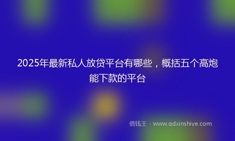 2025年最新私人放贷平台有哪些，概括五个高炮能下款的平台