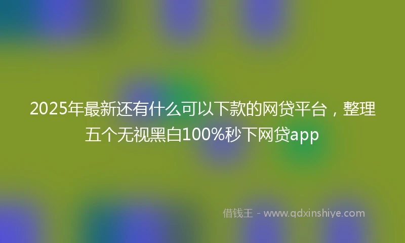 2025年最新还有什么可以下款的网贷平台，整理五个无视黑白100%秒下网贷app
