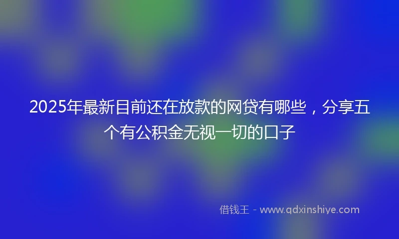 2025年最新目前还在放款的网贷有哪些，分享五个有公积金无视一切的口子
