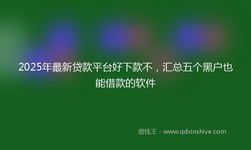 2025年最新贷款平台好下款不，汇总五个黑户也能借款的软件