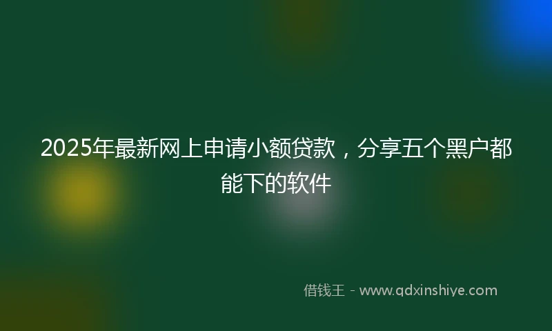 2025年最新网上申请小额贷款，分享五个黑户都能下的软件