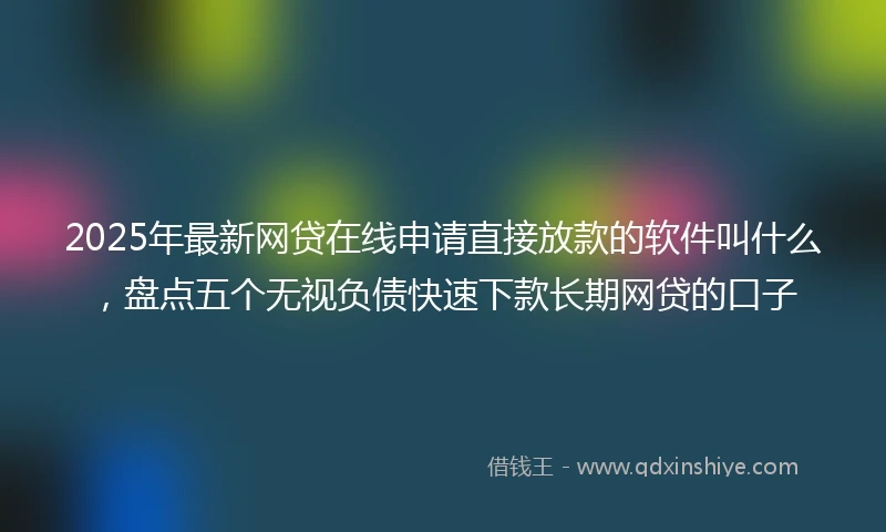 2025年最新网贷在线申请直接放款的软件叫什么，盘点五个无视负债快速下款长期网贷的口子
