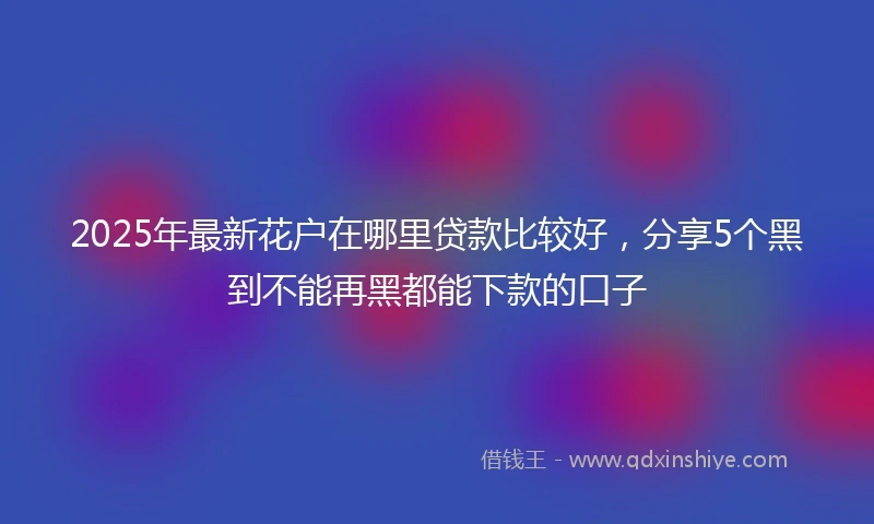 2025年最新花户在哪里贷款比较好，分享5个黑到不能再黑都能下款的口子
