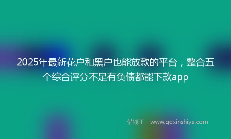 2025年最新花户和黑户也能放款的平台，整合五个综合评分不足有负债都能下款app