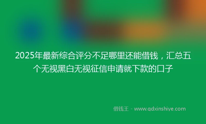 2025年最新综合评分不足哪里还能借钱，汇总五个无视黑白无视征信申请就下款的口子