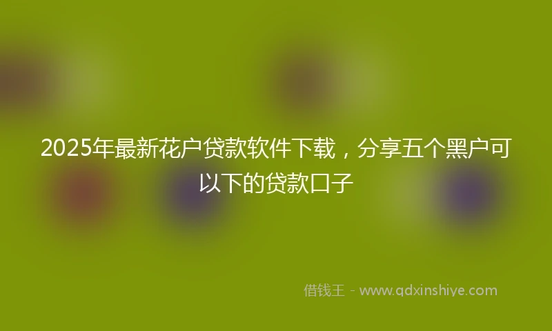 2025年最新花户贷款软件下载，分享五个黑户可以下的贷款口子