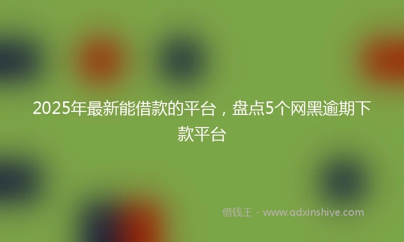 2025年最新能借款的平台，盘点5个网黑逾期下款平台