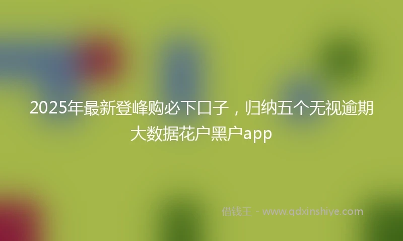 2025年最新登峰购必下口子，归纳五个无视逾期大数据花户黑户app