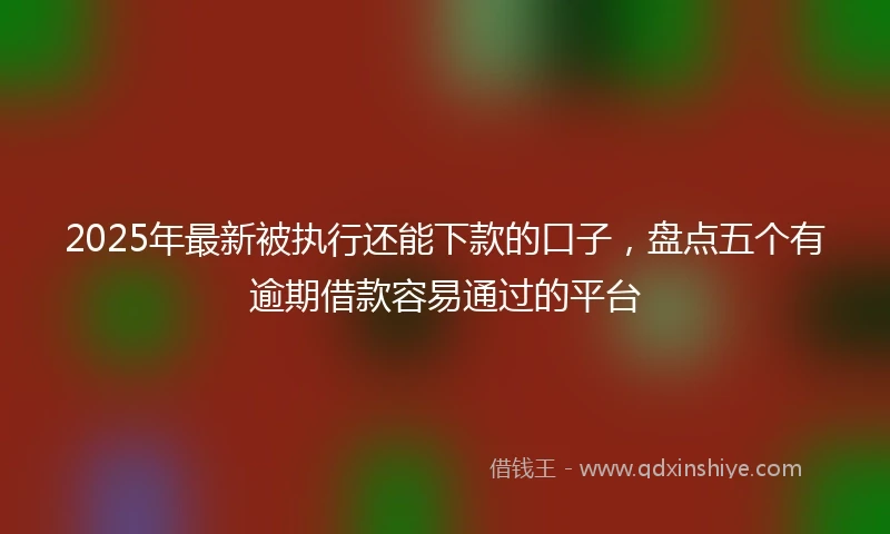 2025年最新被执行还能下款的口子，盘点五个有逾期借款容易通过的平台