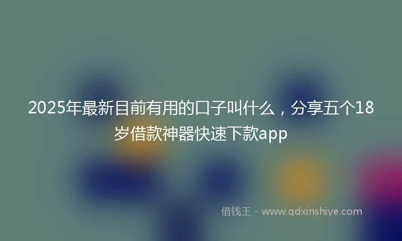 2025年最新目前有用的口子叫什么，分享五个18岁借款神器快速下款app