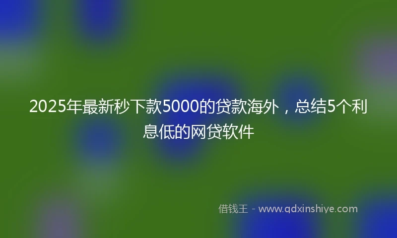2025年最新秒下款5000的贷款海外，总结5个利息低的网贷软件