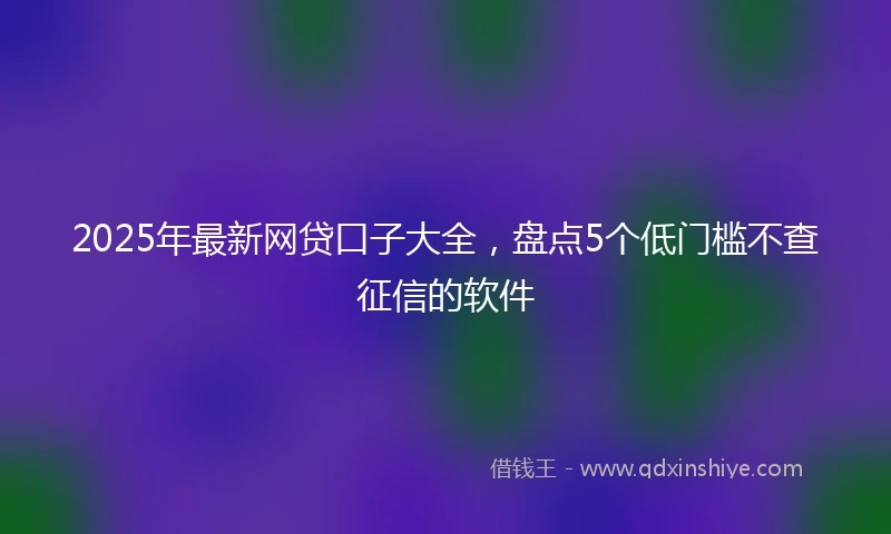 2025年最新网贷口子大全，盘点5个低门槛不查征信的软件