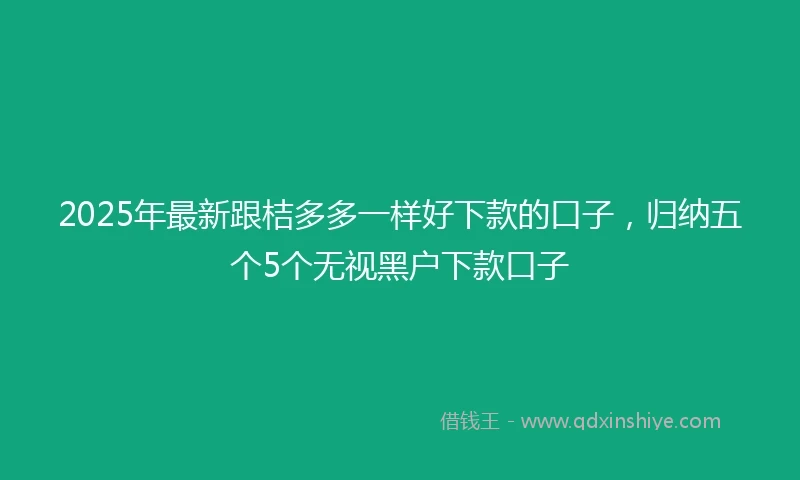 2025年最新跟桔多多一样好下款的口子，归纳五个5个无视黑户下款口子