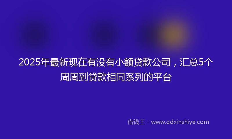 2025年最新现在有没有小额贷款公司，汇总5个周周到贷款相同系列的平台