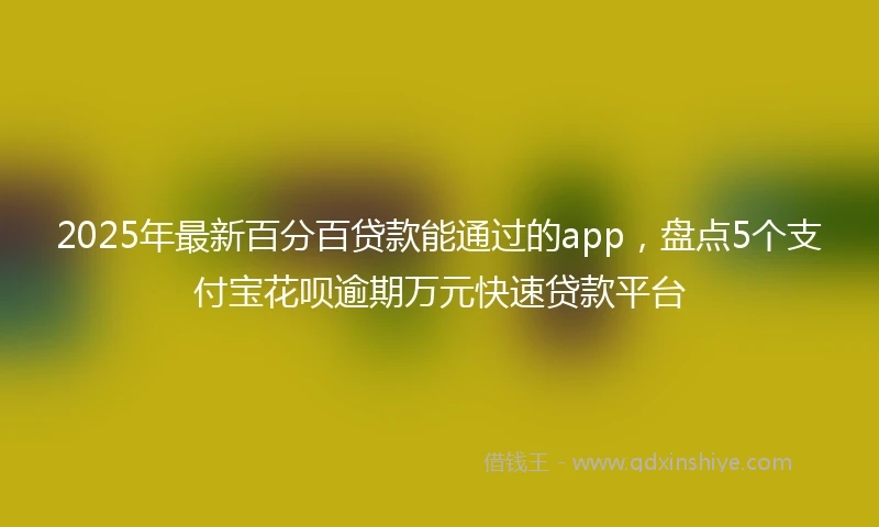 2025年最新百分百贷款能通过的app，盘点5个支付宝花呗逾期万元快速贷款平台