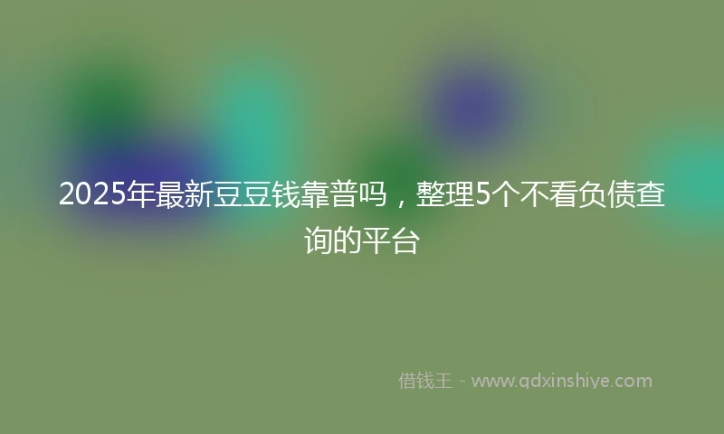 2025年最新豆豆钱靠普吗,整理5个不看负债查询的平台