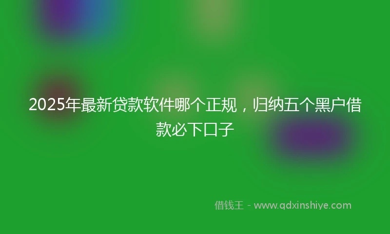 2025年最新贷款软件哪个正规，归纳五个黑户借款必下口子