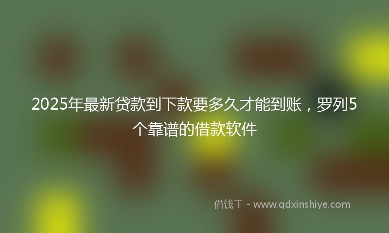 2025年最新贷款到下款要多久才能到账，罗列5个靠谱的借款软件