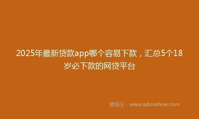 2025年最新贷款app哪个容易下款，汇总5个18岁必下款的网贷平台
