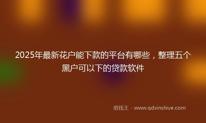 2025年最新花户能下款的平台有哪些，整理五个黑户可以下的贷款软件