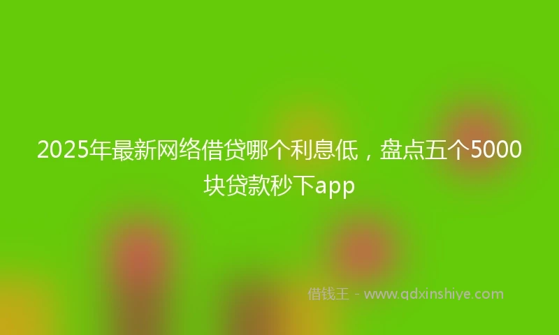 2025年最新网络借贷哪个利息低，盘点五个5000块贷款秒下app