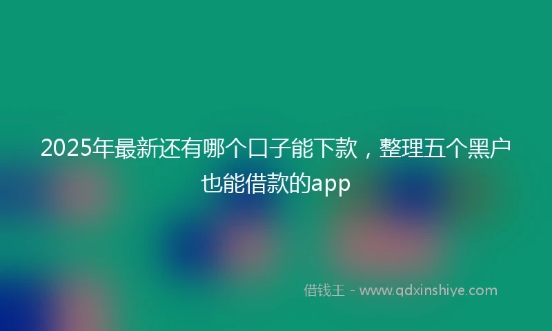 2025年最新还有哪个口子能下款，整理五个黑户也能借款的app