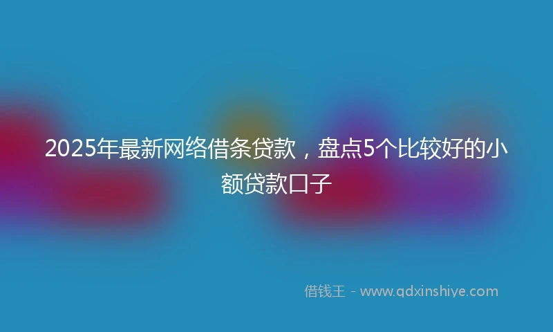 2025年最新网络借条贷款，盘点5个比较好的小额贷款口子
