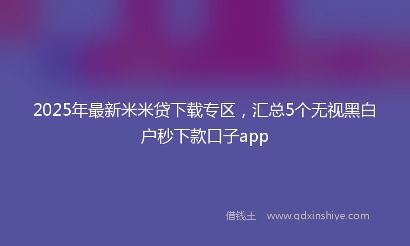2025年最新米米贷下载专区，汇总5个无视黑白户秒下款口子app