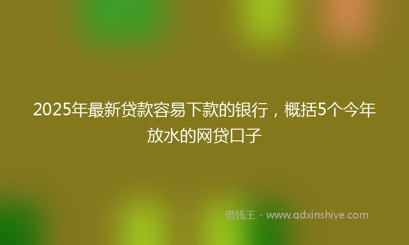 2025年最新贷款容易下款的银行，概括5个今年放水的网贷口子