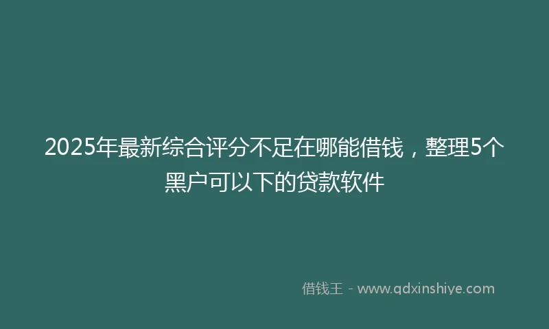 2025年最新综合评分不足在哪能借钱，整理5个黑户可以下的贷款软件
