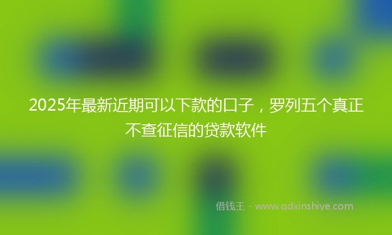 2025年最新近期可以下款的口子,罗列五个真正不查征信的贷款软件