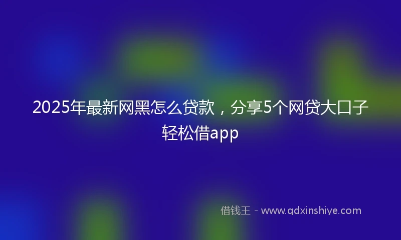 2025年最新网黑怎么贷款，分享5个网贷大口子轻松借app