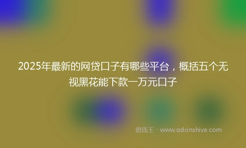 2025年最新的网贷口子有哪些平台，概括五个无视黑花能下款一万元口子