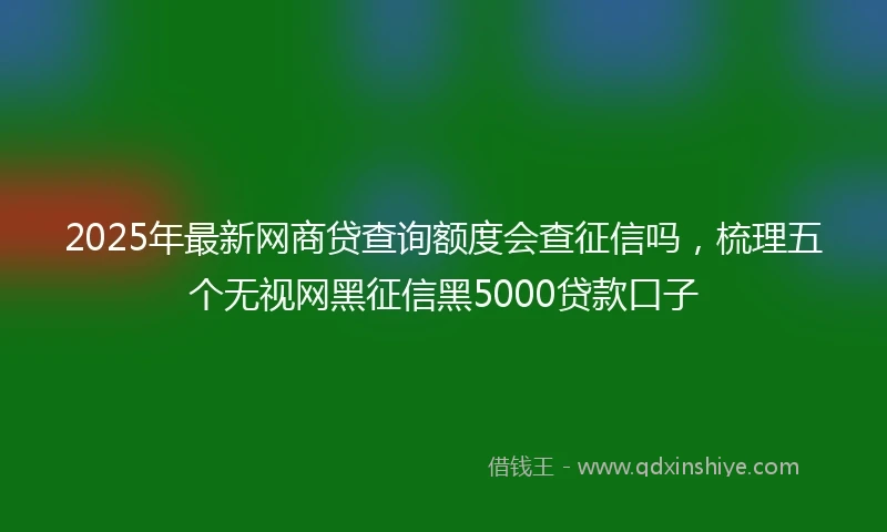 2025年最新网商贷查询额度会查征信吗，梳理五个无视网黑征信黑5000贷款口子