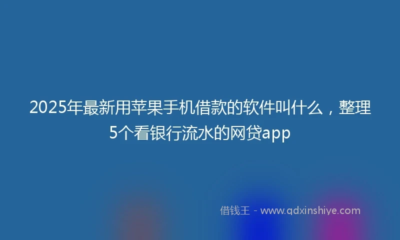2025年最新用苹果手机借款的软件叫什么，整理5个看银行流水的网贷app