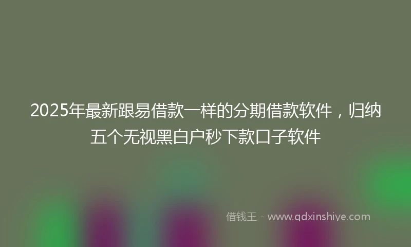 2025年最新跟易借款一样的分期借款软件，归纳五个无视黑白户秒下款口子软件